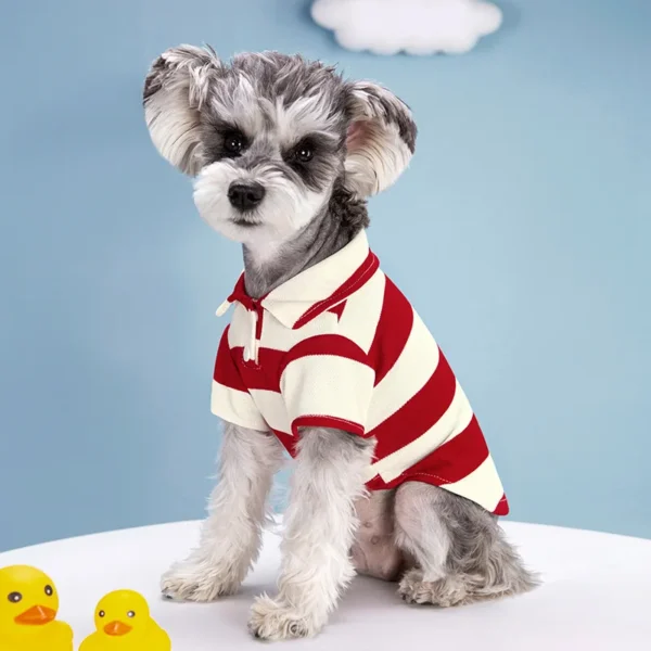 Striped Pet Dogs Clothes Summer Cool Dog Polo Shirt Puppy Dog Pullover Shirt for Small Medium Dogs Clothing Chihuahua Yorkshire - Image 2