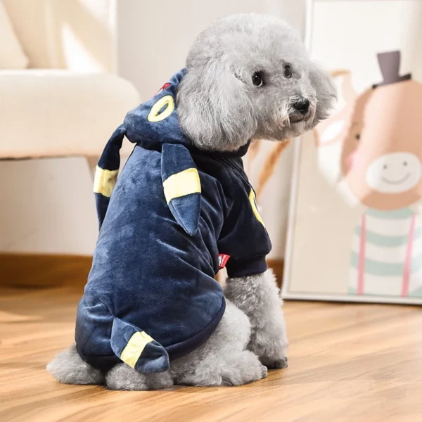 Black Fleece Hoodie Apparel For Small Medium Dog 5XL Pet Winter Warm Cute Clothes Akita dog Schnauzer Party Cosplay Cat Outfit - Image 3